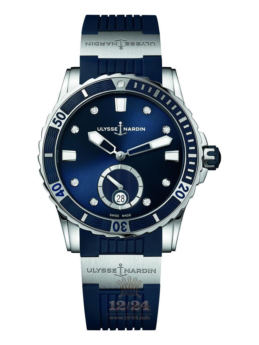 Ulysse Nardin Diver Watch 3203-190-3/13 40 mm Stainless steel Case Dark blue Dial