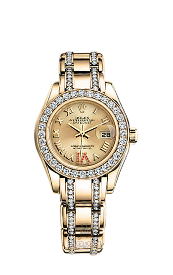 Rolex Pearlmaster Watch 80298-0265 29 mm Yellow gold Case Golden Dial