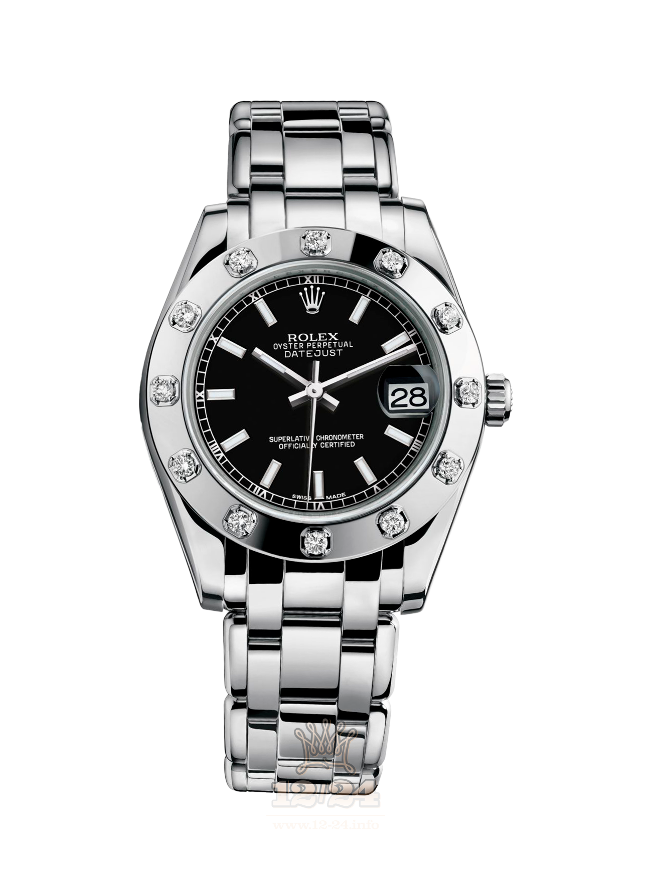 Rolex Pearlmaster Watch 81319-0027 34 mm White gold Case Black Dial