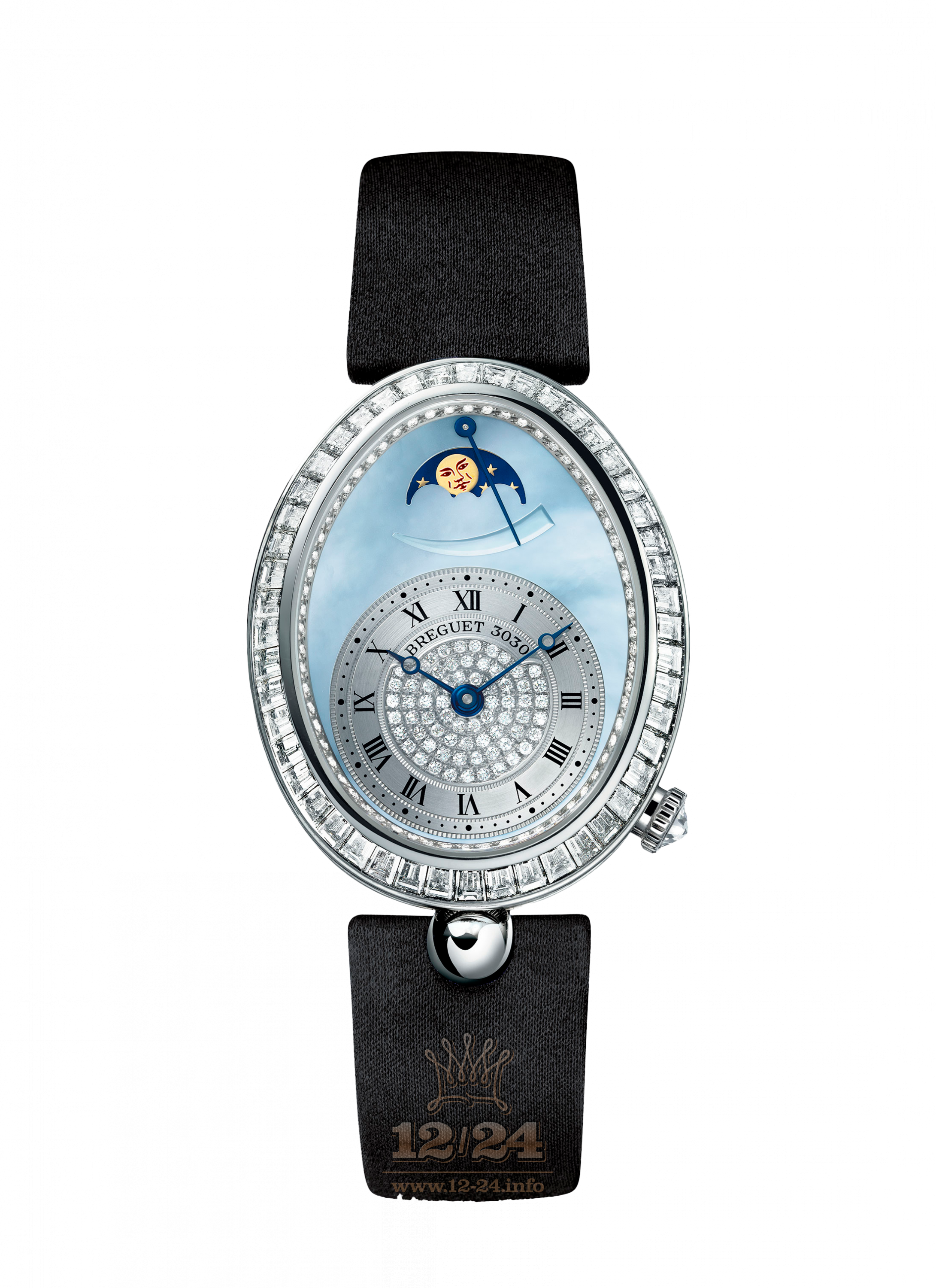 Breguet Reine de Naples Watch 8909BB/VD/864/D00D 38 mm White gold Case Silver Blue Dial