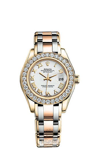 Rolex Pearlmaster Watch 80298-0155 29 mm Yellow gold Case White Dial