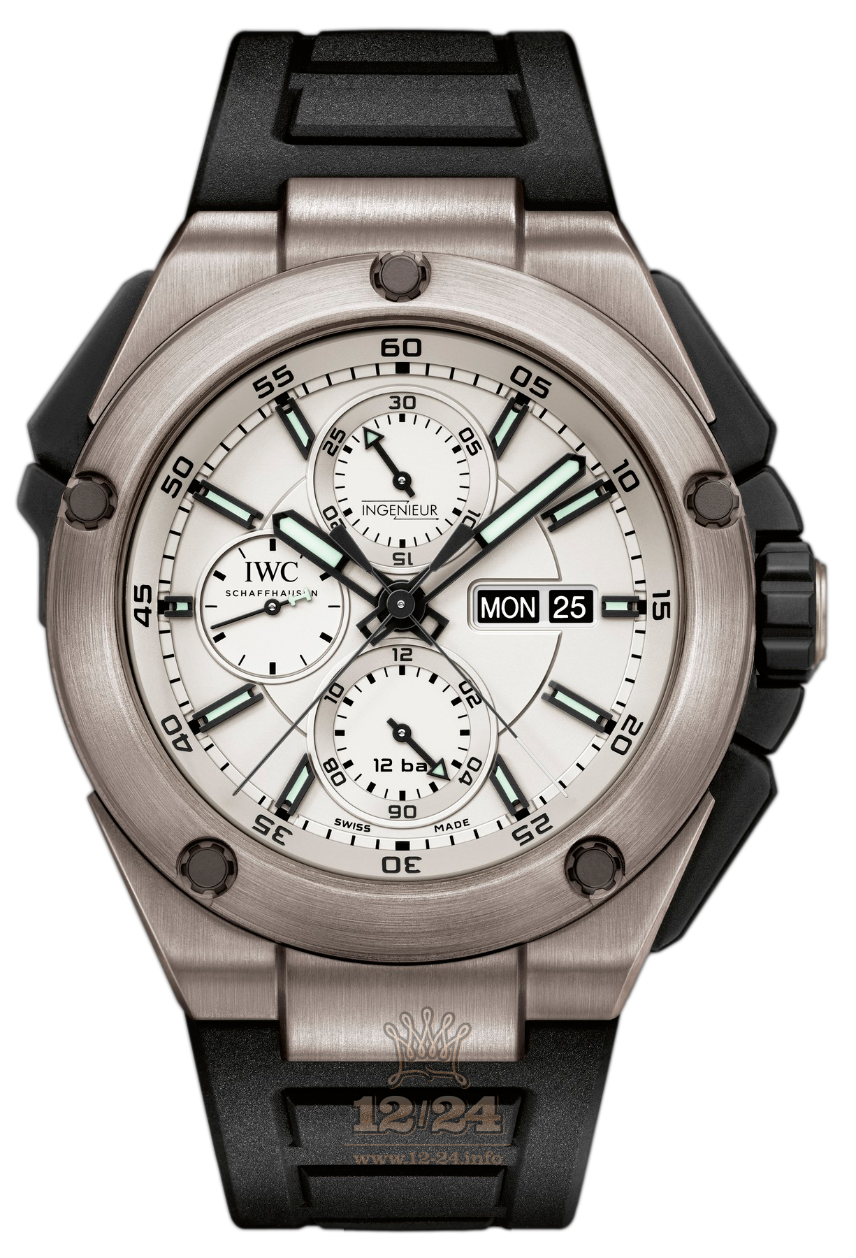 IWC Ingenieur Watch IW386501 45 mm Titanium Ceramics Case Silver Dial