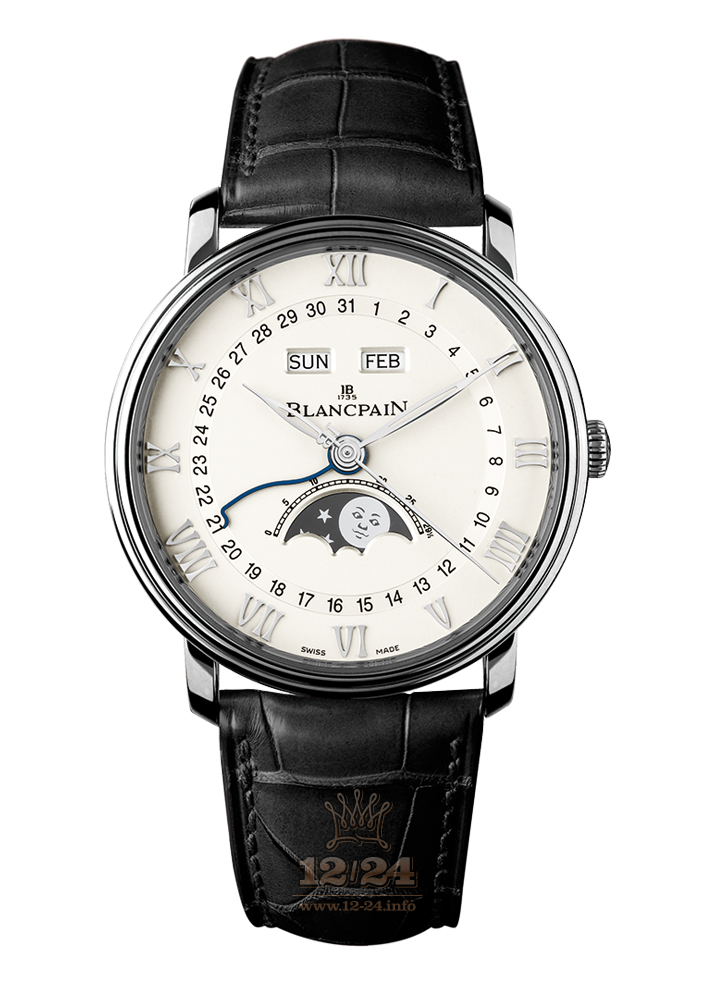 Blancpain Villeret Watch 6654-1127-55B 40 mm Stainless steel Case White Dial