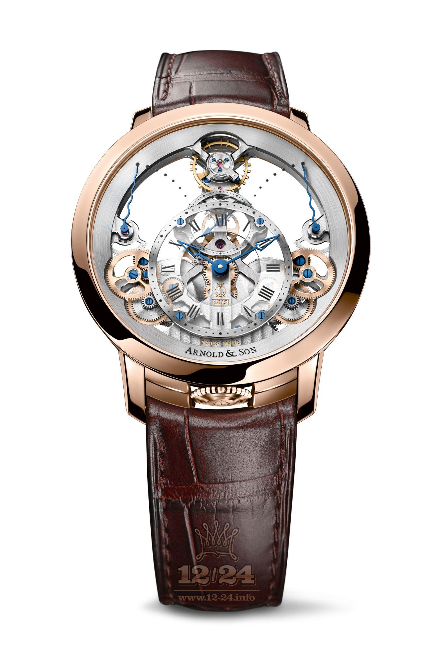 Arnold Son Instrument Collection Watch 1TPAR.S01A.C125A 45 mm Red gold Case Silver Dial