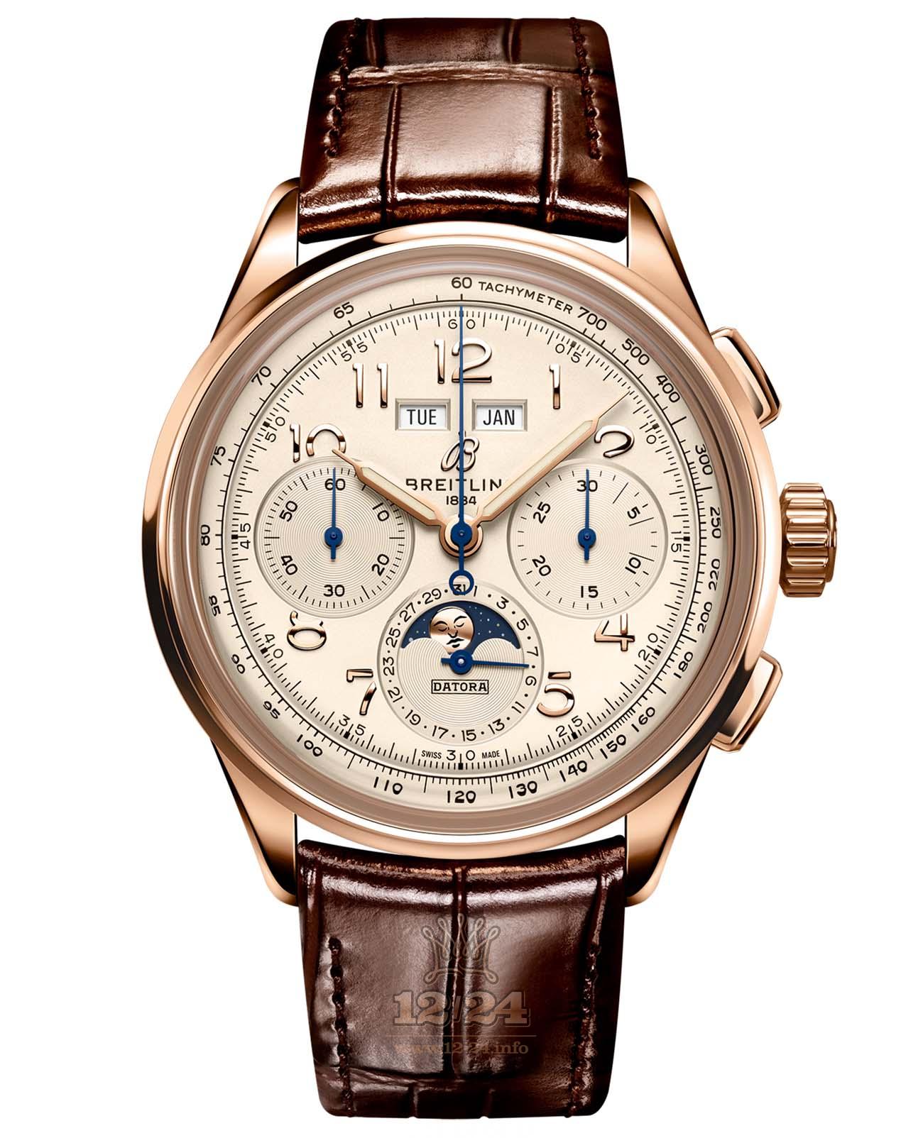 Breitling Premier Watch RB2510371G1P1 42 mm Red gold Case Gray Dial