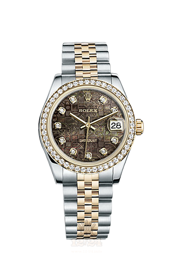Rolex Datejust Watch 178383-0030 31 mm Steel / Yellow gold Case Black Dial