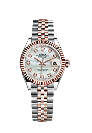Rolex Datejust Watch 279171-0013 28 mm Steel / Pink gold Case White Dial