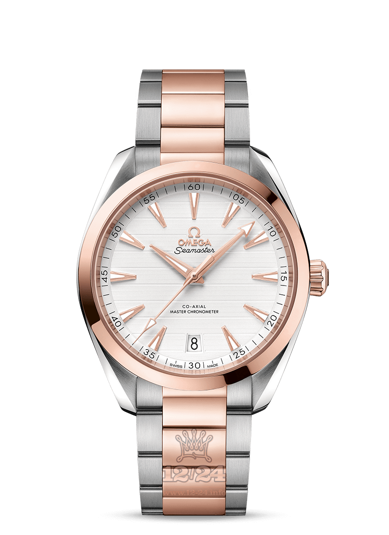 Omega Seamaster Watch 220.20.41.21.02.001 41 mm Stainless steel Pink gold Case Silver Dial