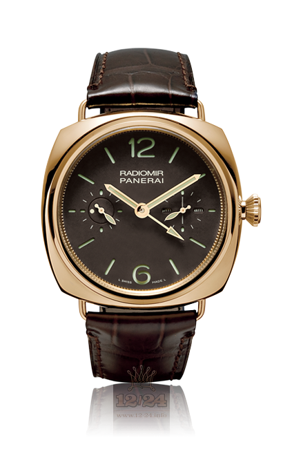Panerai 2009 Watch PAM00330 48 mm Pink gold Case Brown (chocolate) Dial
