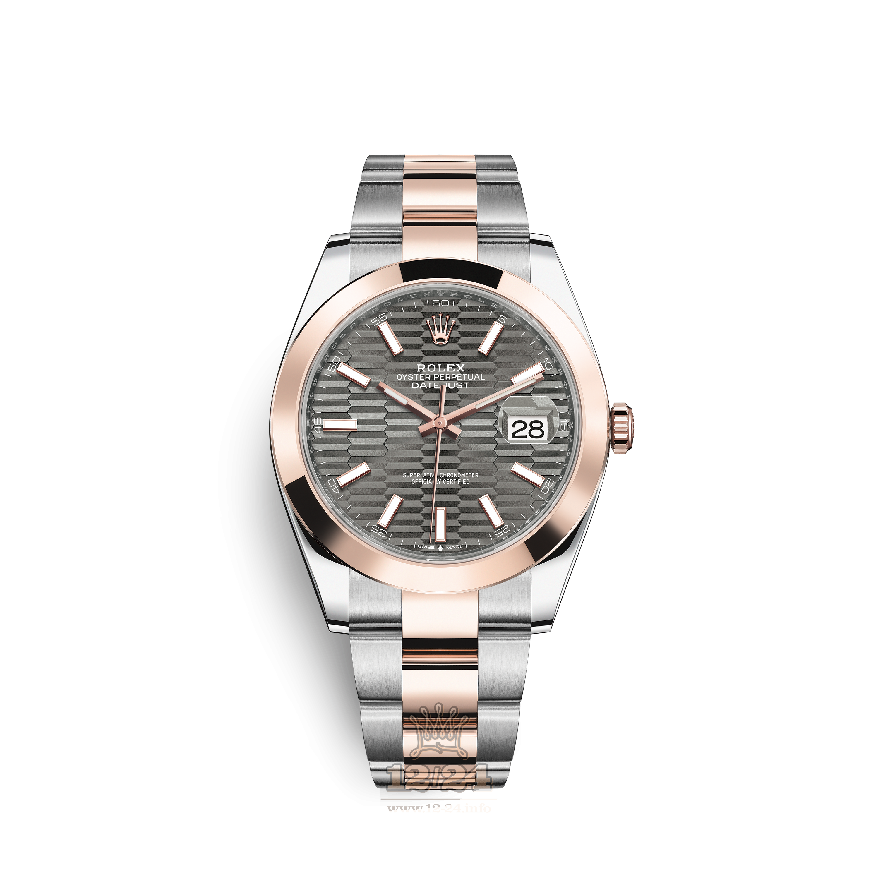 Rolex Datejust Watch 126301-0019 41 mm Stainless steel Pink gold Case Gray Dial