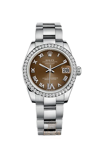 Rolex Datejust Watch 178384-0026 31 mm Steel / White gold Case Brown (chocolate) Dial