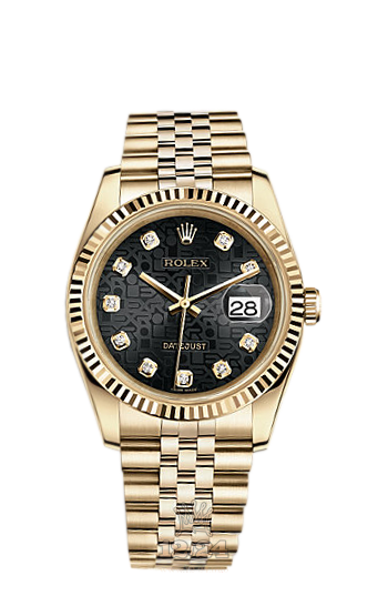 Rolex Datejust Watch 116238-0078 36 mm Yellow gold Case Black Dial