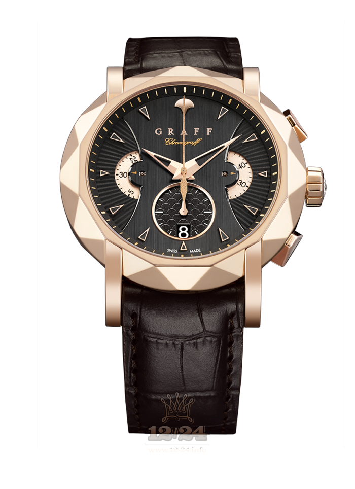 Graff ChronoGraff Watch CG45PGB3 45 mm Pink gold Case Black Dial