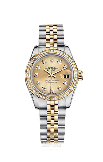 Rolex Lady-Datejust Watch 179383-0004 26 mm Steel / Yellow gold Case Golden Dial