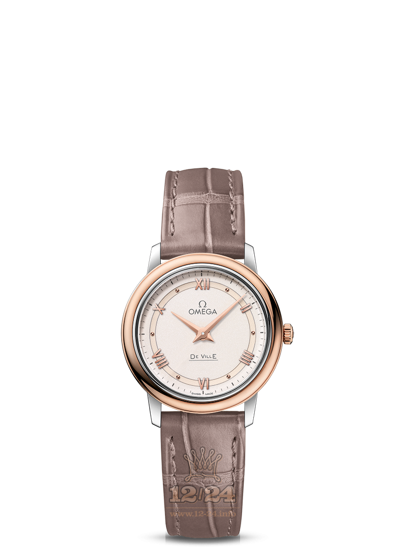 Omega Prestige Watch 424.23.27.60.09.001 27 mm Steel / Pink gold Case White Dial