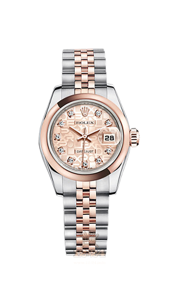 Rolex Lady-Datejust Watch 179161-0051 26 mm Steel / Pink gold Case Pink Dial