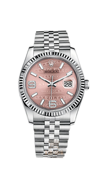 Rolex Datejust Watch 116234-0113 36 mm Steel / White gold Case Pink Dial
