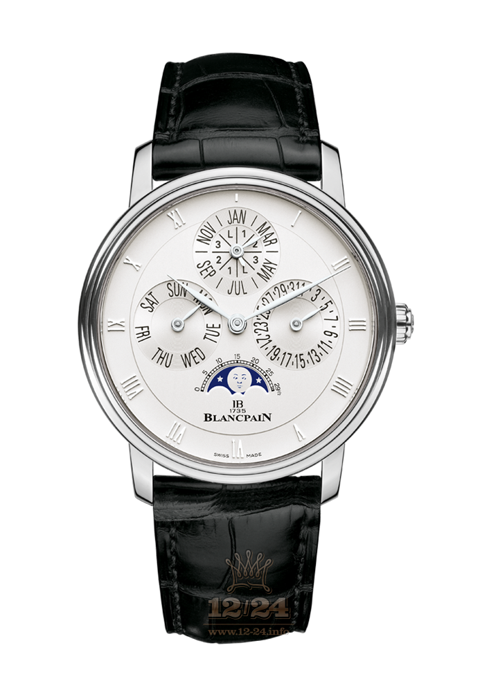 Blancpain Villeret Watch 6057-1542-55B 38 mm White gold Case White Dial