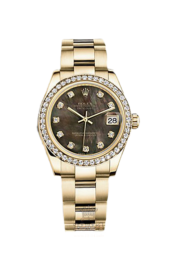 Rolex Datejust Watch 178288-0070 31 mm Yellow gold Case Black Dial