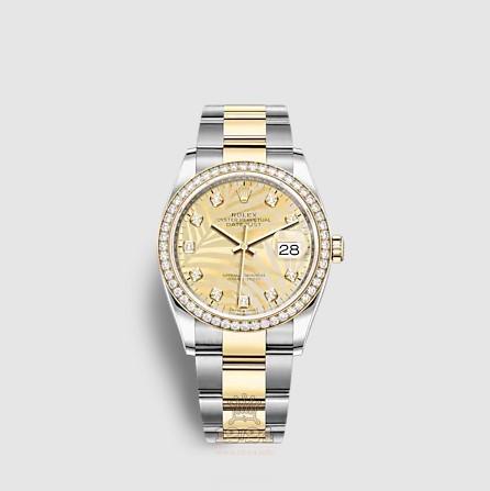 Rolex Datejust Watch 126283rbr-0030 36 mm Stainless steel Yellow gold Case Yellow Dial