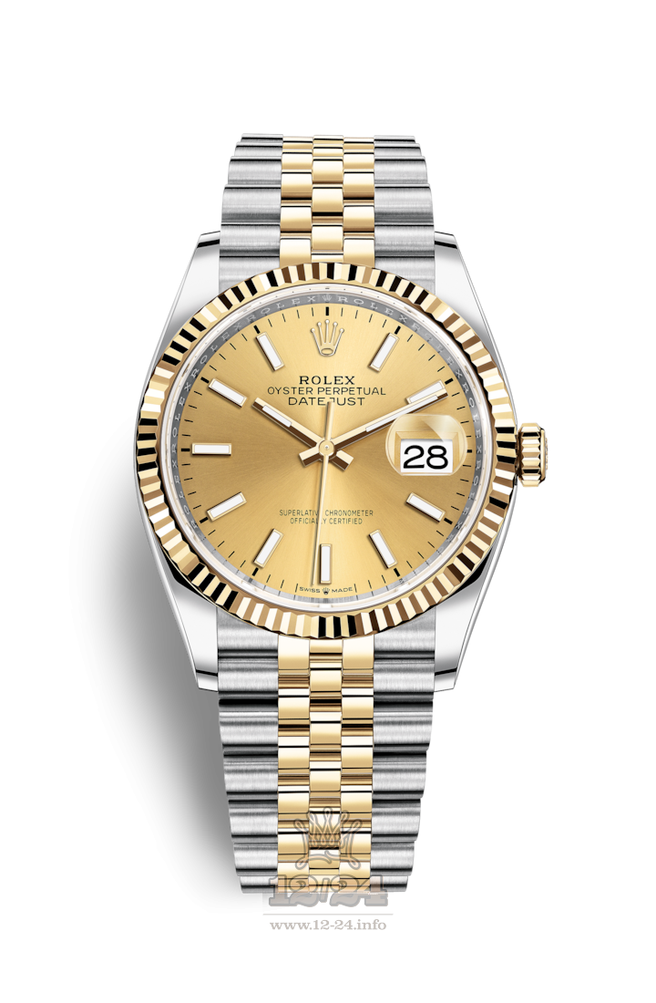 Rolex Datejust Watch 126233-0015 36 mm Steel / Yellow gold Case Golden Dial