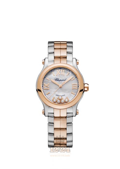 Chopard Happy Sport Watch 278573-6019 30 mm Stainless steel Pink gold Case Gray Dial