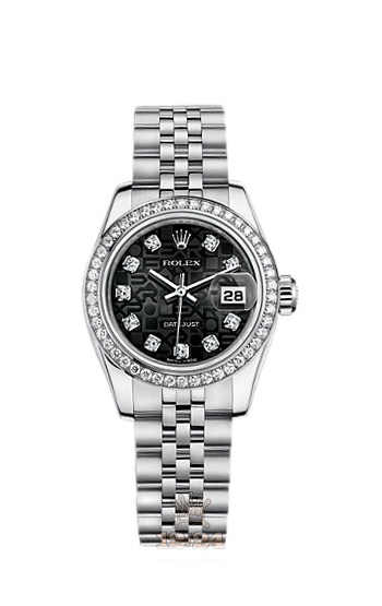 Rolex Lady-Datejust Watch 179384-0044 26 mm Steel / White gold Case Black Dial
