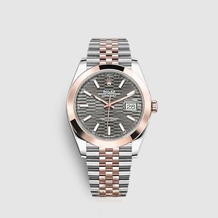 Rolex Datejust Watch 126301-0020 41 mm Stainless steel Pink gold Case Gray Dial