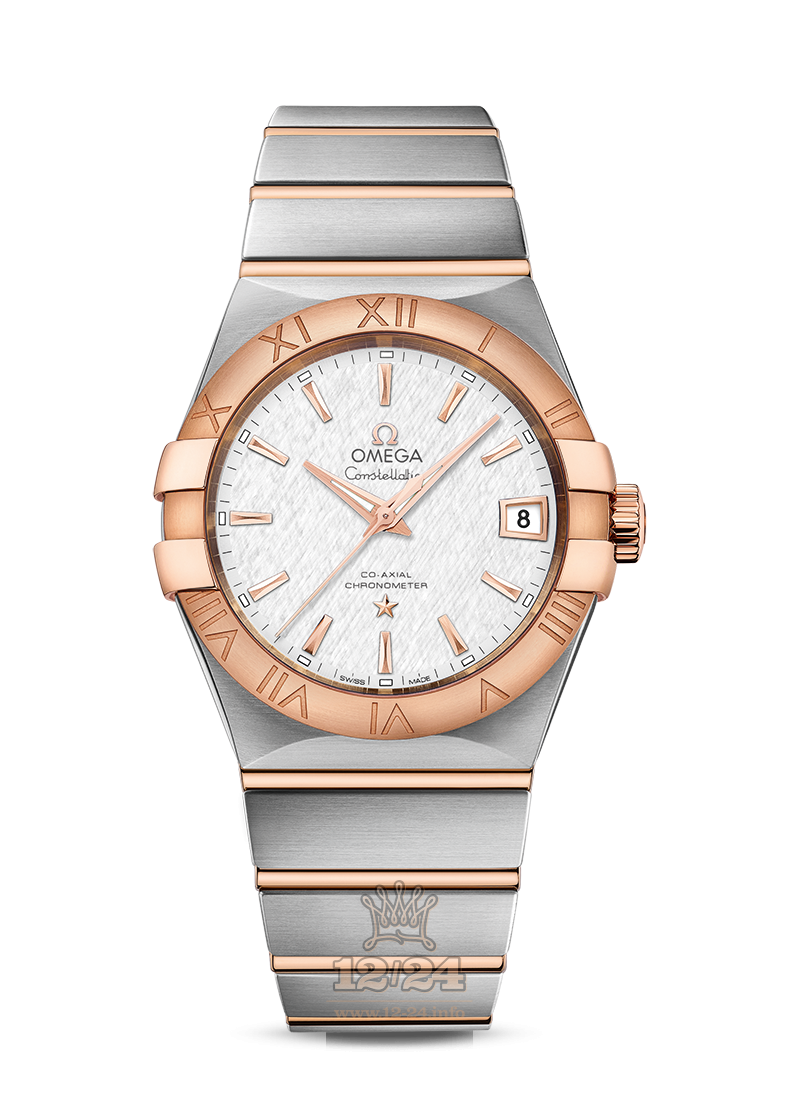 Omega Constellation Watch 123.20.38.21.02.007 38 mm Steel / Pink gold Case White Silver Dial