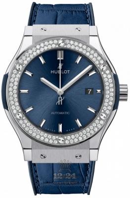 Hublot Classic Fusion Watch 542.NX.7170.LR.1104 42 mm Titanium Case Dark blue Dial
