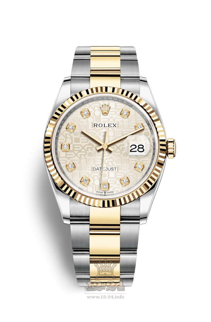 Rolex Datejust Watch 126233-0028 36 mm Steel / Yellow gold Case Silver Dial