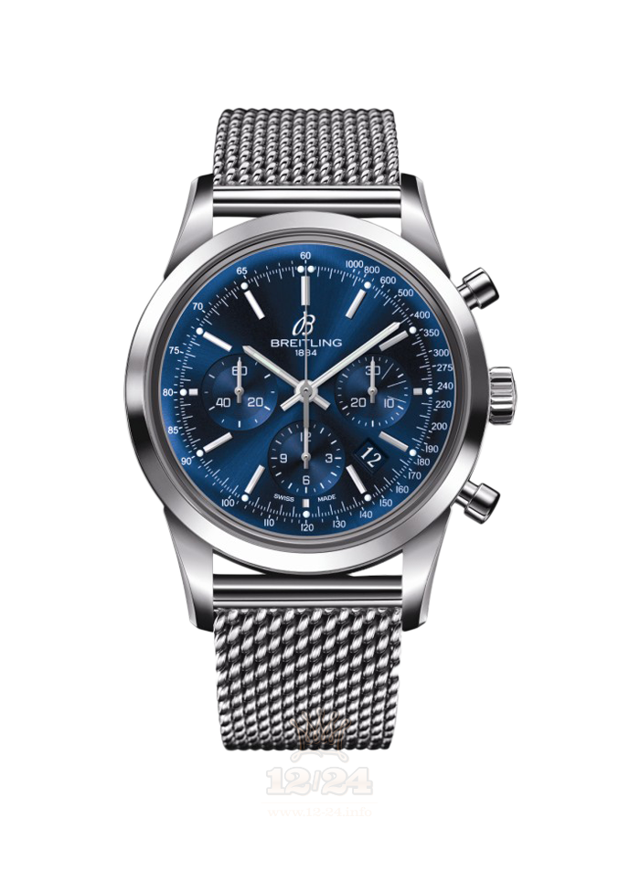 Breitling Transocean Watch AB015112|C860|154A 43 mm Stainless steel Case Dark blue Dial