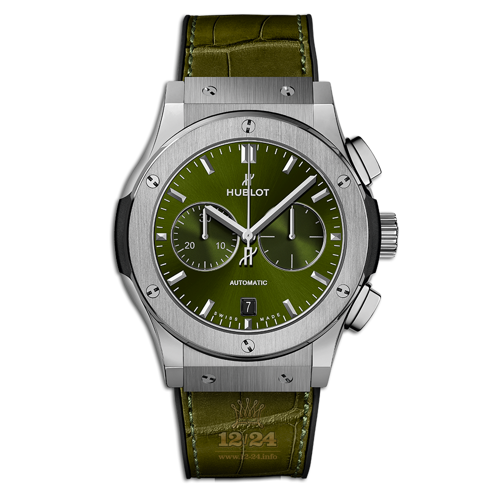 Hublot Classic Fusion Watch 541.NX.8970.LR 42 mm Titanium Case Green Dial