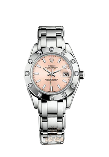Rolex Pearlmaster Watch 80319-0095 29 mm White gold Case Pink Dial