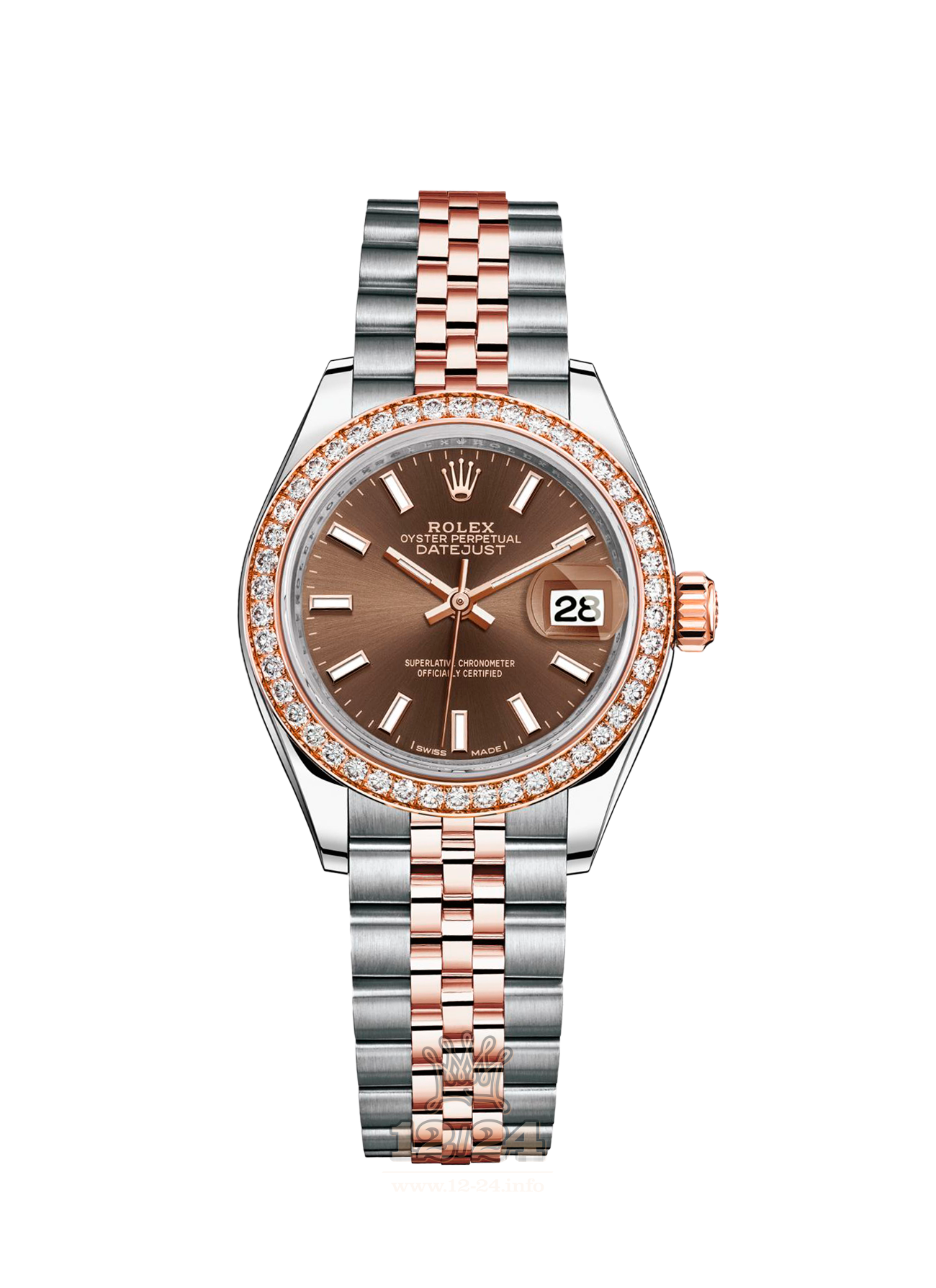 Rolex Datejust Watch 279381rbr-0017 28 mm Steel / Pink gold Case Brown (chocolate) Dial
