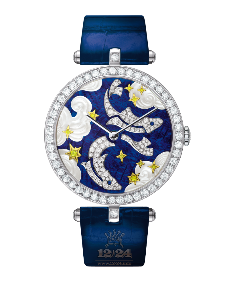 Van Cleef Extraordinary Dials Watch VCARO4IC00 White gold Case White Dark blue Painted Dial