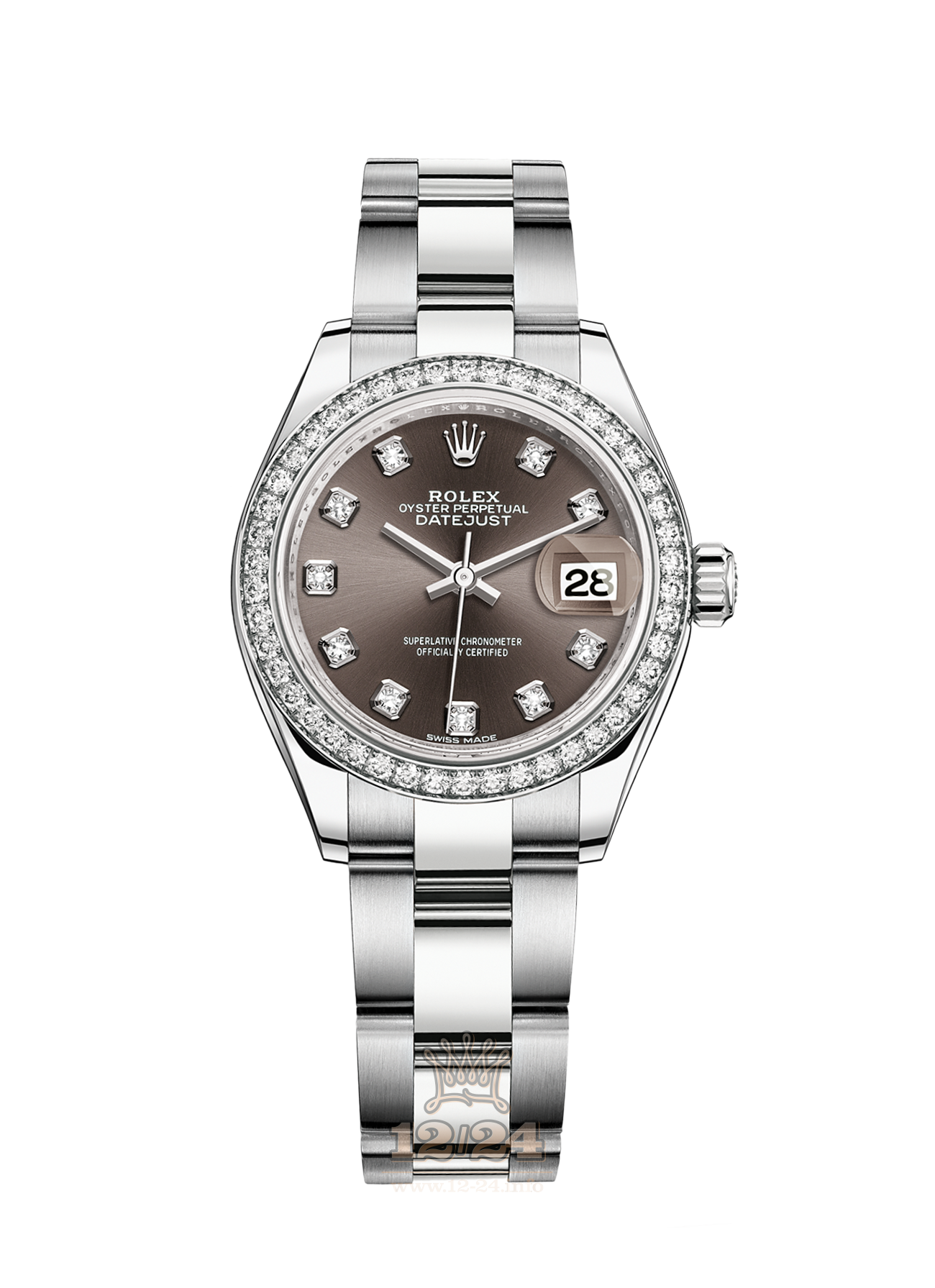 Rolex Datejust Watch 279384rbr-0018 28 mm Steel / White gold Case Gray Brown (chocolate) Dial