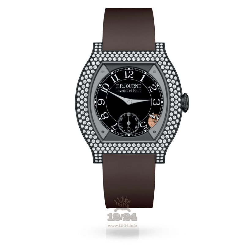 F.P.Journe Elegante Watch 40 mm titalytr 12 rows of diamonds 40 mm Titanium Case Black Dial