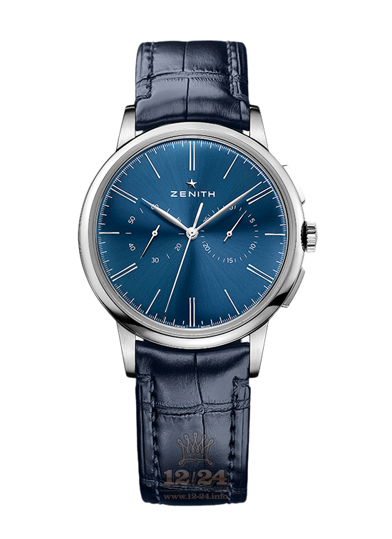 Zenith Elite Watch 03.2272.4069/51.C700 42 mm Stainless steel Case Dark blue Dial