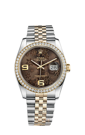 Rolex Datejust Watch 116243-0010 36 mm Steel / Yellow gold Case Brown (chocolate) Dial