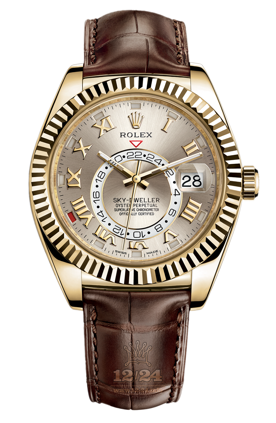 Rolex Sky-Dweller Watch 326138-0003 42 mm Yellow gold Case Silver Dial