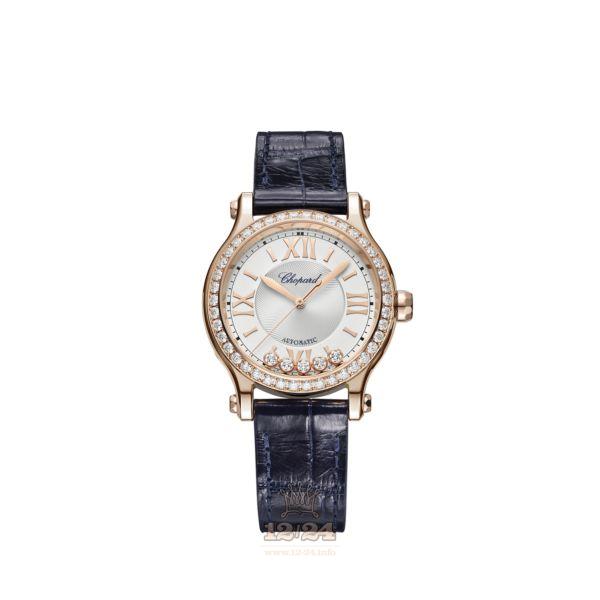 Chopard Happy Sport Watch 275378-5003 33 mm Pink gold Case Silver Dial