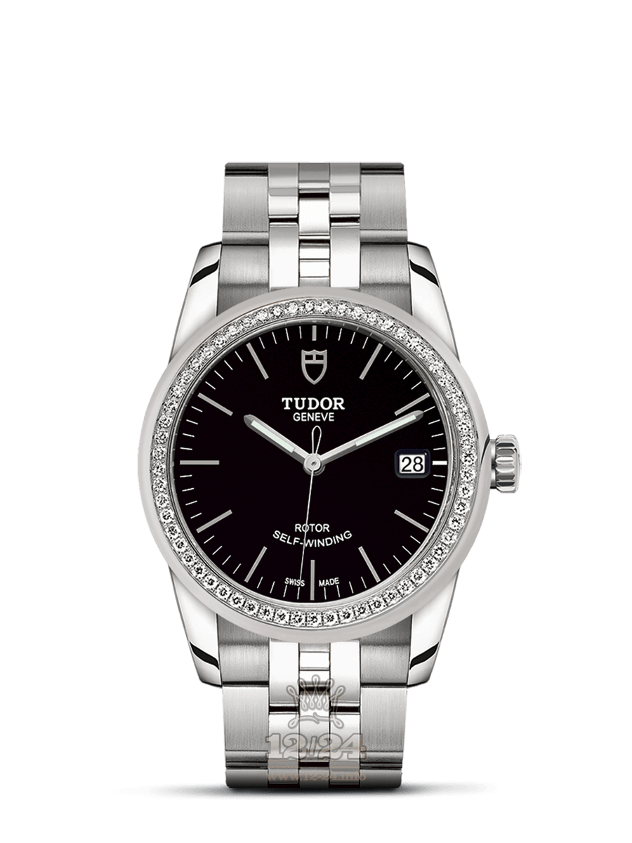 Tudor Glamour Watch M55020-0008 36 mm Stainless steel Case Black Dial