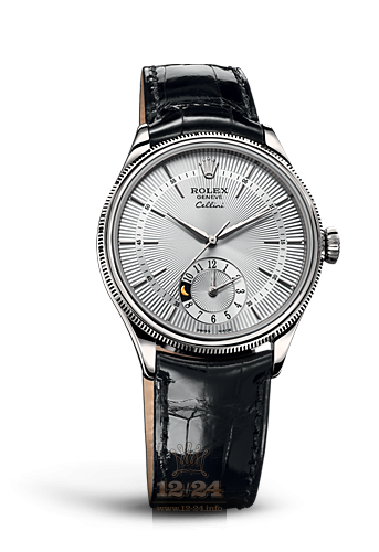 Rolex Cellini Dual Time Watch 50529-0004 39 mm White gold Case Silver Dial