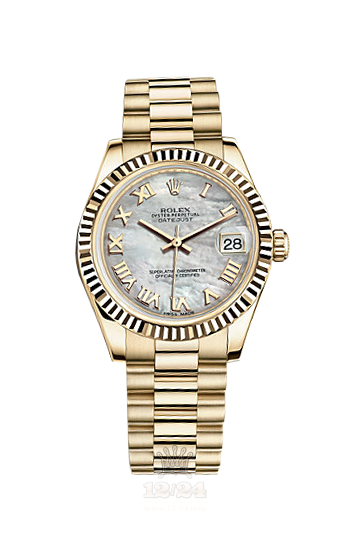 Rolex Datejust Watch 178278-0038 31 mm Yellow gold Case White Dial