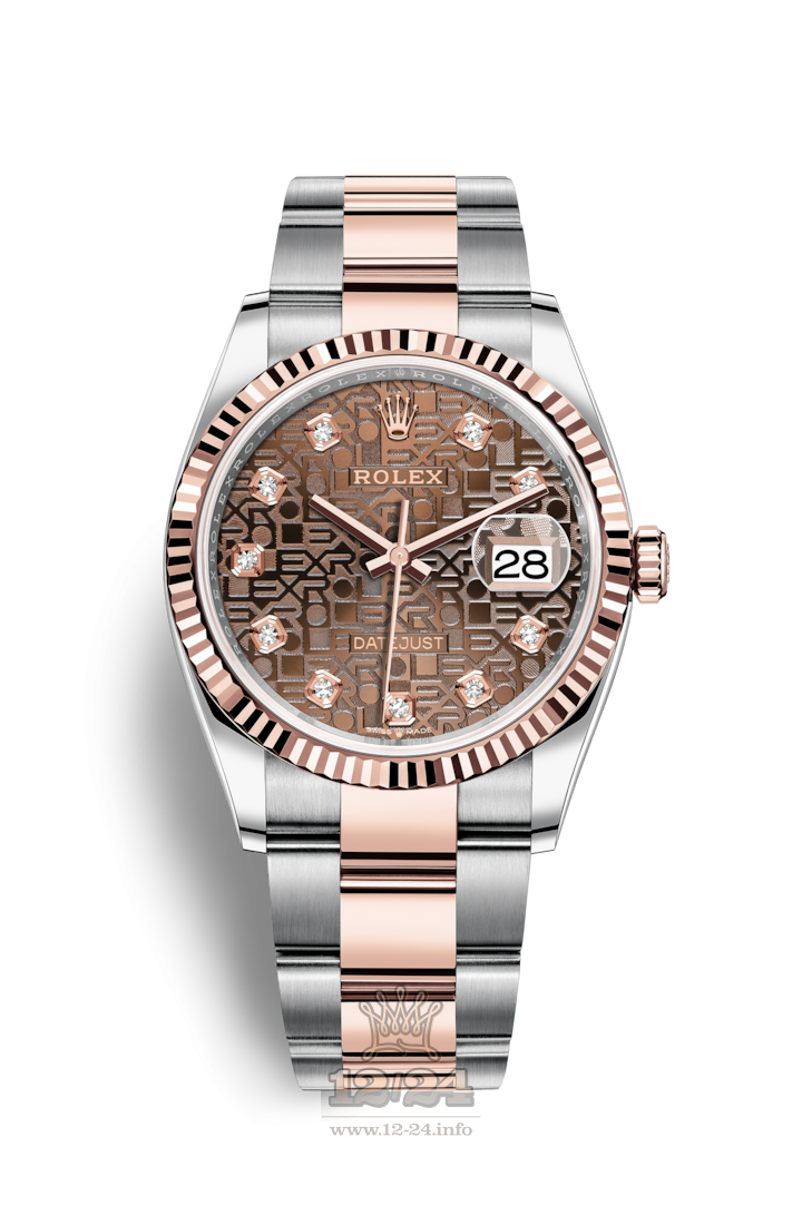 Rolex Datejust Watch 126231-0026 36 mm Steel / Pink gold Case Brown (chocolate) Dial