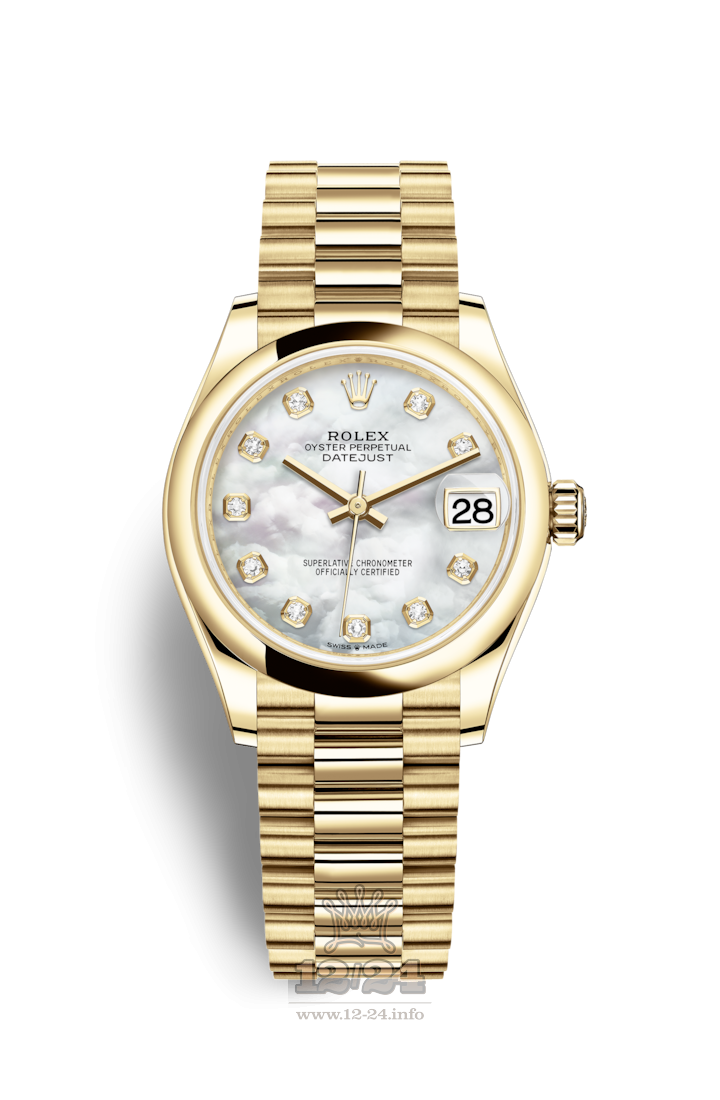 Rolex Datejust Watch 278248-0016 31 mm Yellow gold Case White Dial