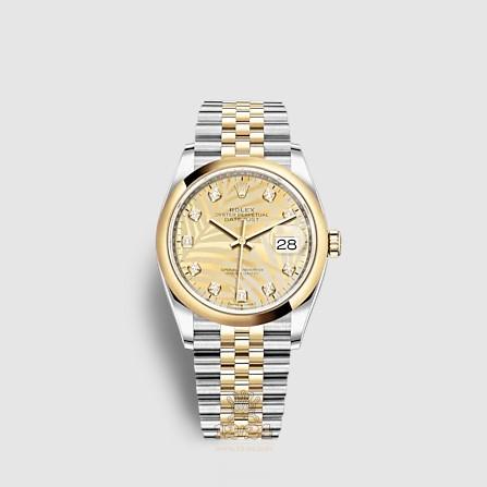 Rolex Datejust Watch 126203-0043 36 mm Stainless steel Yellow gold Case Yellow Dial