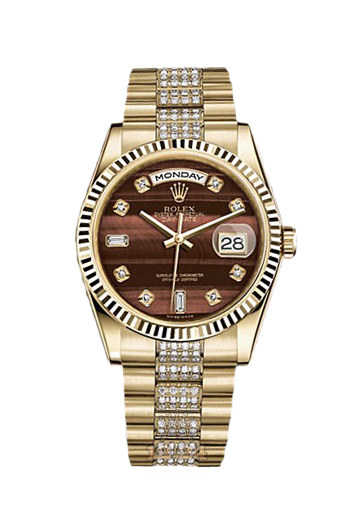 Rolex Day-Date Watch 118238-0421 36 mm Yellow gold Case Red Brown (chocolate) Dial