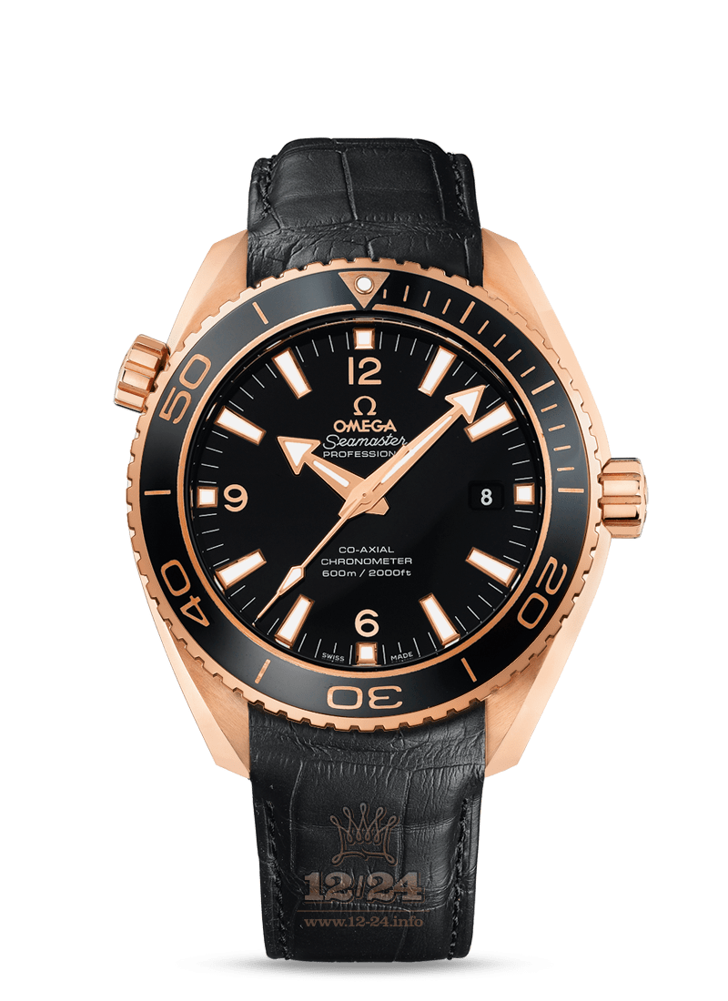 Omega Planet Ocean 600 M Watch 232.63.46.21.01.001 45 mm Pink gold Ceramics Case Black Dial
